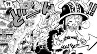 Killingham putting the giants' children to sleep as seen in the One Piece manga (Image credit: Shueisha)